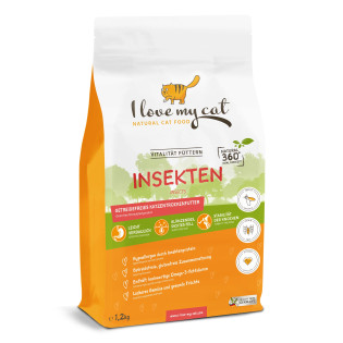 I love my cat Insects Беззерновий сухий корм холістик з білком комах для котів з чутливим травленням та алергією I love my cat Insects Беззерновий сухий корм холістик з білком комах для котів з чутливим травленням та алергією