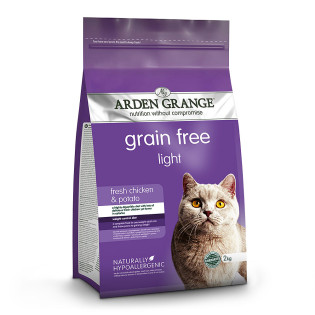 Arden Grange Grain Free Light Cat Adult Беззерновий дієтичний сухий корм з куркою та картоплею для кішок схильних до зайвої ваги Arden Grange Grain Free Light Cat Adult Беззерновий дієтичний сухий корм з куркою та картоплею для кішок схильних до зайвої ваги