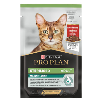 Purina Pro Plan Sterilised Adult Maintenance Beef Вологий корм для стерилізованих кішок Шматочки яловичини у підливці