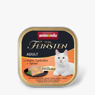 Animonda Vom Feinsten Gourmet Chicken, Salmon & Spinach Беззернова консерва для котів з Куркою, Лососем та Шпинатом