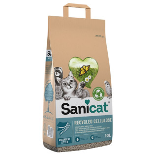 Sanicat Recycled Cellulose Absorbent Целюлозний розчинний поглинаючий наповнювач без пилу для котів Sanicat Recycled Cellulose Absorbent Целюлозний розчинний поглинаючий наповнювач без пилу для котів