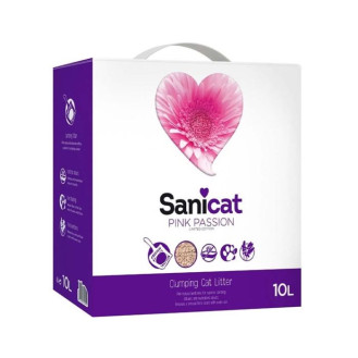 Sanicat Pink Passion Преміальний ультракомкуючий рожевий бентонітовий наповнювач для котів з ароматом квітів