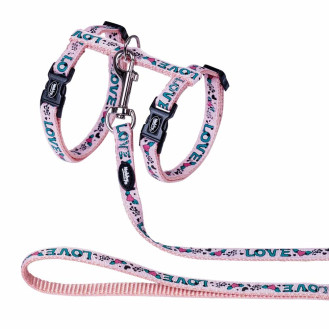 Nobby Cat Harness Love Rose Анатомічная шлея з повідцем для кішок Любов