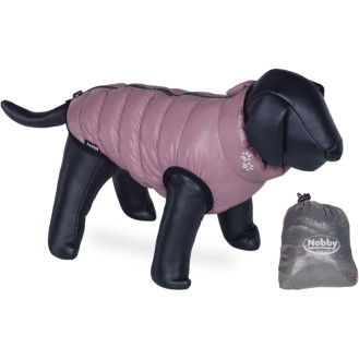 Nobby Dog Vest Light Gray & Pink Утеплений двосторонній водонепроникний жилет для собак із сумкою у комплекті