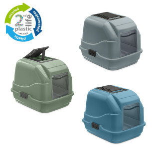 Imac Easy Cat 2nd Plastic Life Закритий туалет із вторинного пластику з вугільним фільтром та лопаткою для котів Imac Easy Cat 2nd Plastic Life Закритий туалет із вторинного пластику з вугільним фільтром та лопаткою для котів