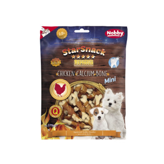 Nobby StarSnack Mini Dental BBQ Chicken Calcium Bone Ласощі для зубів цуценят і маленьких собак Кальцинована Куряча Кістка