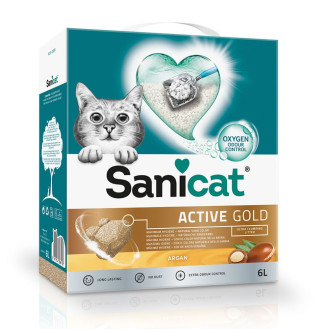 Sanicat Ultra Clumping Active Gold Argana Ультракомкуючий преміальний бентонітовий наповнювач для котів з ароматом аргани