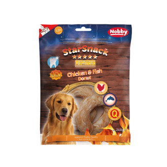 Nobby StarSnack Dental BBQ Chicken & Fish Donut Лакомства для ухода за зубами собак Пончик с Курицей и Рыбой