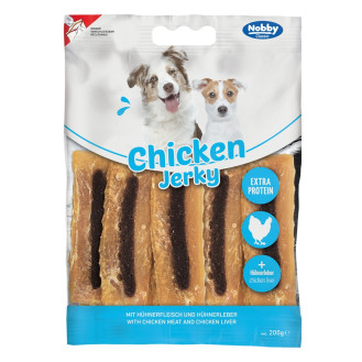 Nobby StarSnack Classic Extra Protein Chicken Jerky & Liver Протеиновые лакомства для собак Вяленая Курица с Печенью