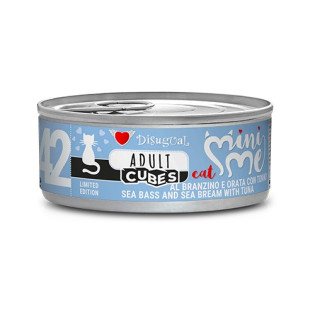 Disugual Mini Me Cubes Cat 72% Sea Bass, Sea Bream & Tuna Безглютенова консерва для котів Сібас з Морським Лящем та Тунцем Disugual Mini Me Cubes Cat 72% Sea Bass, Sea Bream & Tuna Безглютенова консерва для котів Сібас з Морським Лящем та Тунцем