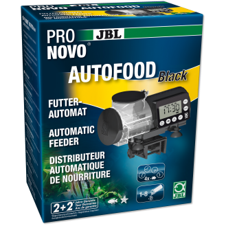 JBL ProNovo AutoFood Black Автоматична чорна годівниця для акваріумних риб з перехідним кільцем для банок