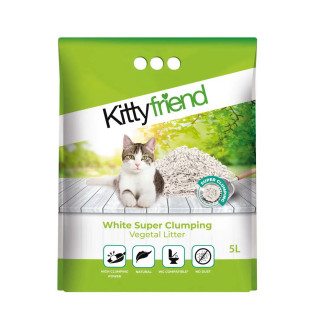 Kittyfriend White Super Clumping Vegetal Litter Ультракомкуючий рослинний змивний наповнювач для котів Kittyfriend White Super Clumping Vegetal Litter Ультракомкуючий рослинний змивний наповнювач для котів