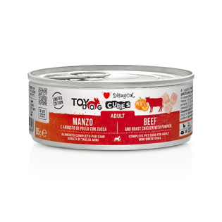 Disugual TOYDog Cubes 92% Adult Beef, Roast Chicken & Pumpkin Безглютенова консерва для собак маленьких порід Яловичина з Запеченою Куркою та Гарбузом Disugual TOYDog Cubes 92% Adult Beef, Roast Chicken & Pumpkin Безглютенова консерва для собак маленьких порід Яловичина з Запеченою Куркою та Гарбузом