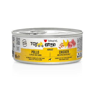 Disugual TOYDog Cubes 92% Adult Chicken, Speck & Spelt Безглютенова консерва для собак маленьких порід Курка з Беконом та Спельтою Disugual TOYDog Cubes 92% Adult Chicken, Speck & Spelt Безглютенова консерва для собак маленьких порід Курка з Беконом та Спельтою