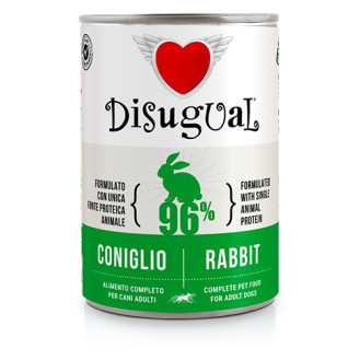 Disugual Dog MonoProtein 96% Rabbit Монопротеїновий консервований беззерновий корм для собак Паштет з Кролика