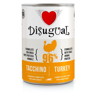 Disugual Dog MonoProtein 96% Turkey Монопротеїновий консервований беззерновий корм для собак Паштет з Індички Disugual Dog MonoProtein 96% Turkey Монопротеїновий консервований беззерновий корм для собак Паштет з Індички