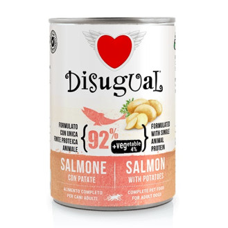Disugual Dog MonoProtein Vegetable 92% Salmon & Potatoes Монопротеїнова беззернова консерва для собак Паштет з Лосося та Картоплі