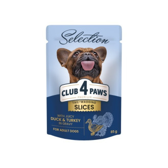 Club 4 Paws Premium Selection Slices Duck & Turkey Влажный корм для собак Утка с Индейкой в соусе