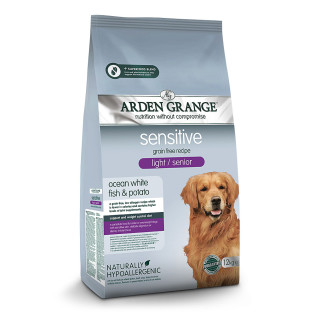 Arden Grange Sensitive Light Senior Fish & Potato Беззерновий дієтичний сухий корм для літніх собак з білою рибою та картоплею Arden Grange Sensitive Light Senior Fish & Potato Беззерновий дієтичний сухий корм для літніх собак з білою рибою та картоплею