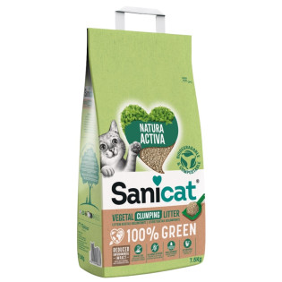 Sanicat Natura Activa 100% Green Рослинний комкуючий біорозкладний наповнювач без пилу для котів Sanicat Natura Activa 100% Green Рослинний комкуючий біорозкладний наповнювач без пилу для котів