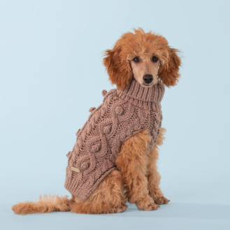 PAIKKA Handmade Knit Sweater Taupe В'язаний светр ручної роботи з овечої шерсті для собак