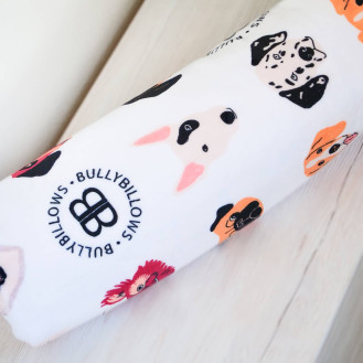 BullyBillows Luxury Dog & Human Blanket White Обтяжена заспокійлива кашемірова ковдра для собак та людей