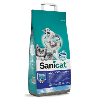 Sanicat Clumping Multicat Extra Fresh Air Комкуючий бентонітовий наповнювач для туалету яким користуються декілька котів