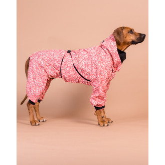 PAIKKA Rain Suit Red Водонепроникний комбінезон для собак зі світловідбиваючим візерунком