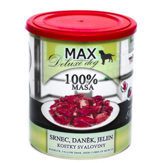 FALCO MAX Deluxe Dog 100% Meat Roebuck, Fallow Deer, Deer Cubes Muscle Консервоване м'ясо для собак Олень, Козуля, Лань