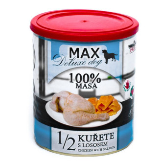 FALCO MAX Deluxe Dog 100% Meat 1/2 Chicken & Salmon Консервоване м'ясо для собак Куряча Чверть з Лососем