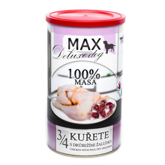 FALCO MAX Deluxe Dog 100% Meat 3/4 Chicken & Poultry Gizzards Консервоване м'ясо для собак Куряча Чверть зі Шлунками