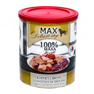 FALCO MAX Deluxe Dog 100% Meat Cubes Lean Muscle & Heart Консервоване м'ясо для собак Шматочки Свинини та Яловичини з Серцем FALCO MAX Deluxe Dog 100% Meat Cubes Lean Muscle & Heart Консервоване м'ясо для собак Шматочки Свинини та Яловичини з Серцем