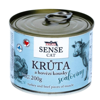 FALCO SENSE CAT 100% Meat Turkey & Beef Консервоване м'ясо для котів з чутливим травленням Індичка з Яловичиною