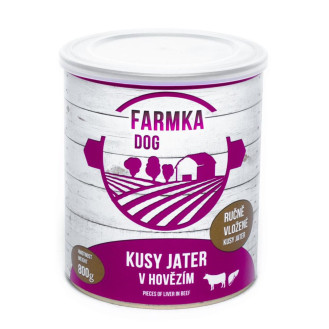 FALCO FARMKA Dog 100% Meat Liver Консервоване м'ясо для собак Шматки Печінки в Яловичому Фарші
