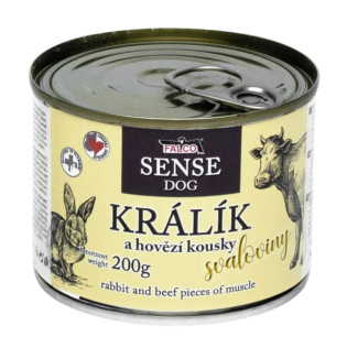 FALCO SENSE DOG 100% Meat Rabbit & Beef Консервоване м'ясо для собак з чутливим травленням Кролик з Яловичиною FALCO SENSE DOG 100% Meat Rabbit & Beef Консервоване м'ясо для собак з чутливим травленням Кролик з Яловичиною