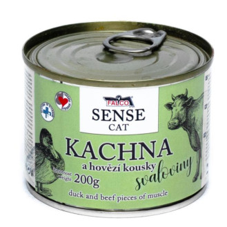 FALCO SENSE CAT 100% Meat Duck & Beef Консервоване м'ясо для котів з чутливим травленням Качка з Яловичиною