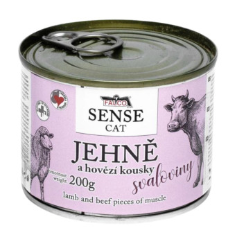 FALCO SENSE CAT 100% Meat Lamb & Beef Консервоване м'ясо для котів з чутливим травленням Ягня з Яловичиною