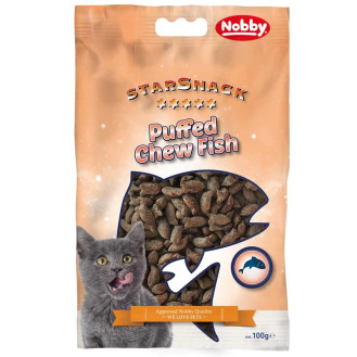 Nobby StarSnack Cat Chew Puffed Fish Жувальні ласощі для котів Хрустка Дієтична Рибка