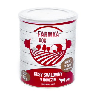 FALCO FARMKA Dog 100% Meat Muscle Консервоване м'ясо для собак Шматки Свинини та Яловичини в Яловичому FALCO FARMKA Dog 100% Meat Muscle Консервоване м'ясо для собак Шматки Свинини та Яловичини в Яловичому