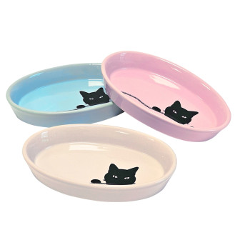 Nobby Wilson Whisker-Friendly Bowl Керамічна миска для котів з чутливими вусами Чорний Кіт