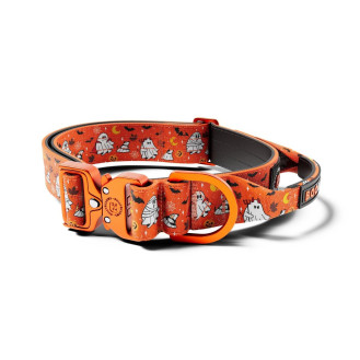 BullyBillows Halloween Boo Combat Collar Handle 4 cm Тактичний нашийник для собак з ручкою та ривковим замком Хелловін
