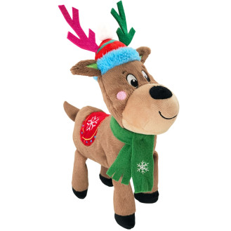 Nobby Xmas Plush Reindeer Новорічні м'які іграшки для собак Різдвяний Олень з пищалкою