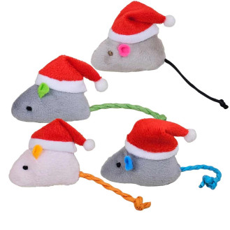 Nobby Xmas Plush Catnip Mouse М'яка іграшка для котів Новорічна Миша з котячою м'ятою