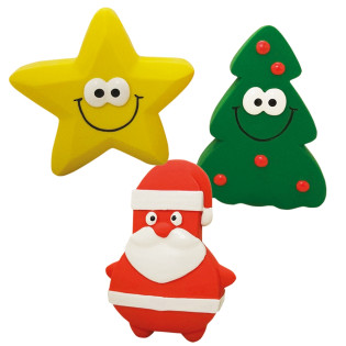 Nobby Xmas Figures Новорічні іграшки для собак Зірка, Санта, Ялинка з пищалкою