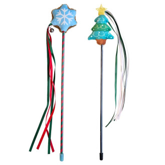 Nobby Xmas Rod Soft Catnip Snowflake & Tree Вудочка для котів Сніжинка та Ялинка з котячою м'ятою