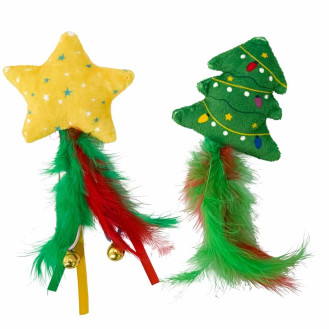Nobby Xmas Plush Catnip Figures М'яка іграшка для котів Тріскуча Різдвяна Зірка та Ялинка з котячою м'ятою