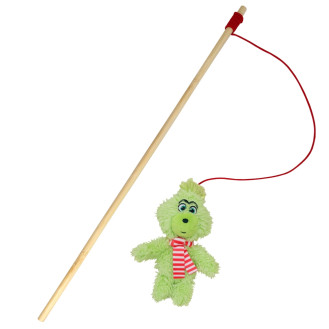 Nobby Xmas Rod Plush Catnip Grinch Вудочка для котів Плюшевий Ґрінч з котячою м'ятою