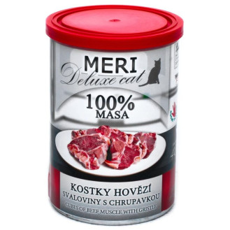 FALCO MERI Deluxe Cat 100% Meat Cubes Beef Muscle Gristle Консервоване м'ясо для котів Яловичина з Хрящами