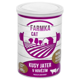 FALCO FARMKA Cat 100% Meat Liver Консервоване м'ясо для котів Шматки Печінки в Яловичому Фарші