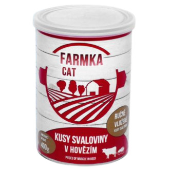 FALCO FARMKA Cat 100% Meat Muscle Консервоване м'ясо для котів Шматки Свинини та Яловичини в Яловичому Фарші